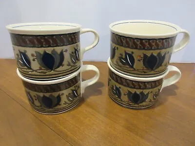 MIKASA Intaglio Arabella Coffee Cup Mug Set Of Four 8 Oz ~ Dishwasher/Micro Safe • $29.95