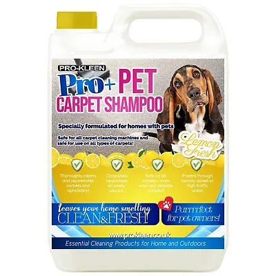 Pet Carpet Shampoo Cleaning Solution Odour Deodoriser Upholstery ProKleen 5L • £16.95