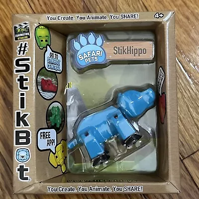 Stikbot Safari StikHippo Pet Action Animation Figure Blue New In Box • $6.25