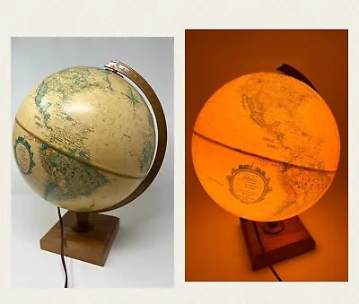 Vintage Replogle World Premier Series 12” Lighted Raised Relief 60s Globe Works • $89.97