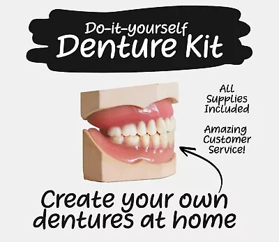 DIY Denture Kit - Homemade Dentures Custom Dentures From Home Full Kit • $89