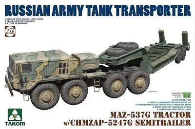 Takom 1/72 MAZ-537G Tractor With CHMZAP-5247G Semi-Trailer Plastic Model Kit ... • $45.99