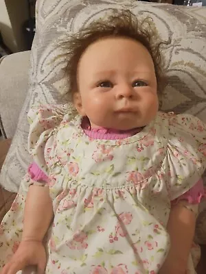 Reborn Baby Doll 18 Inches Hand Painted With Rooted Mohair Hair And Eyelashes • $50