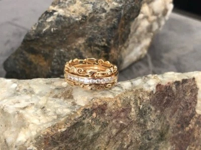 £1299 • Buy Official Welsh Clogau 18ct Yellow & Rose Gold 1854 Am Byth Diamond Ring SIZE L
