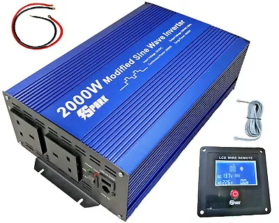 SPARK 2000W (4000W) Soft Start Power Inverter 2000 Watt 24v For Microwave Kettle • £149.99