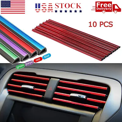 Car Interior Air Conditioner Outlet Decoration Stripes Cover Accessories 10 PCS • $4.95
