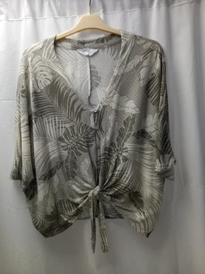 £2.99 • Buy ❤️ Primark Cream And Green Tie Front Blouse Top Size 12 Vgc
