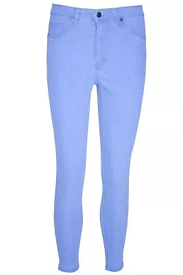 Womens Ladies Straight Leg Trousers Skinny Pencil Fit Stretchy Pants Denim Jeans • £4.99