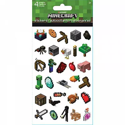 Minecraft Characters & Game Asset Stickers 4-Sheet Set Multi-Color • $10.98