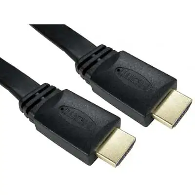 2m FLAT HDMI Cable Lead V2.0 FULL HD 4K 3D ARC GOLD Thin Low Profile 2 Metre • £3.59