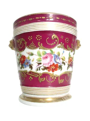 ANTIQUE 19c FRENCH OLD PARIS PORCELAIN HAND PAINTED CACHE POT PLANTER JARDINIERE • £120