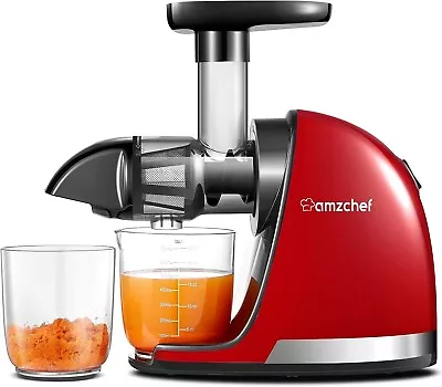 AMZCHEF Juicer Machines - Cold Press Slow Juicer - Masticating Juicer For Whole • £52.99