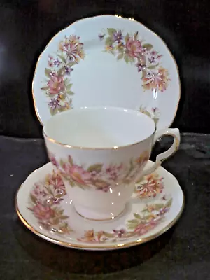  vintage Colclough Wayside Honeysuckle Trio Cup Saucer Tea Plate Excellent Cond • £5.50