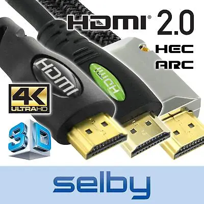 $12.95 • Buy HDMI Cable 3D Ultra HD 4K 2160p 1080p High Speed With Ethernet HEC ARC