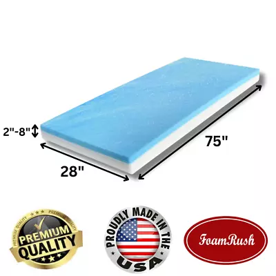 FoamRush Bunk (28  X 75 ) Cooling Gel Memory Foam RV Mattress Medium Firm USA • $140.97