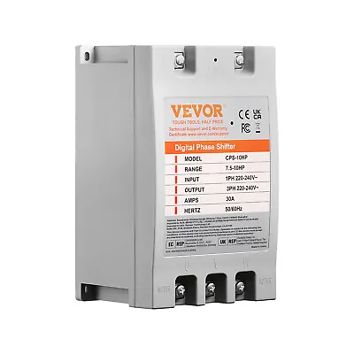VEVOR 10HP Single 1 Phase To 3 Phase Converter Digital Phase Shifter 30A 220V • $199.99