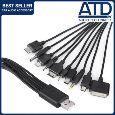 £2.98 • Buy 10 In 1 USB Universal Multi Phone Charger Cable For IPhone Android Samsung IPod