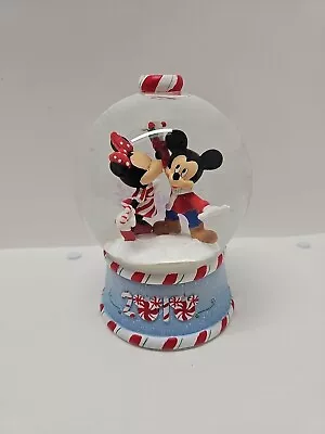 2010 Disney Stores Mickey Minnie Mouse Kissing Mistletoe Christmas Snowglobe (L) • $29.99