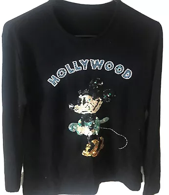 Vintage Minnie Mouse Sequin And Beaded “Hollywood” Sweater S • $25