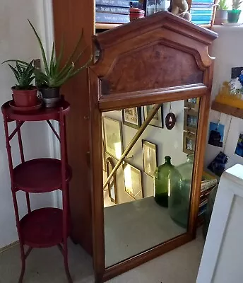Antique Style Lenoir Plate 3/4 Length Walnut Framed Bevelled Edge Wall Mirror • £165