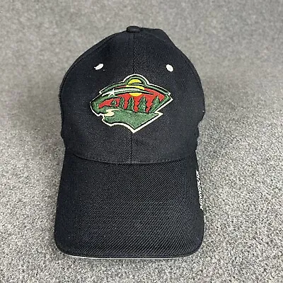 CCM Hockey Minnesota Wild Hat Cap Trucker Fitted  Black NHL Side Logo • $15.19