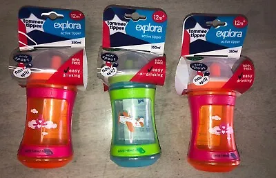 Tommee Tippee Explora Baby Feeding Bottles 12m+ 350ml X3 (Total 3 Bottles) • £15