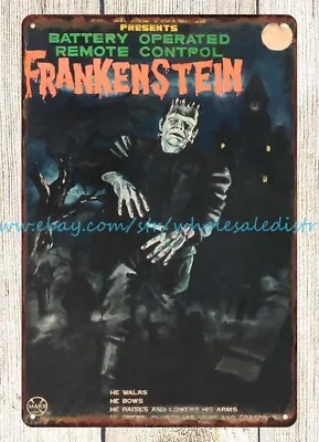 MARX REMOTE CONTROL FRANKENSTEIN TOY Metal Tin Sign Outdoor Modern Wall Art • $18.86