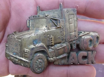 Vtg MACK TRUCK Belt Buckle 1980 Model RIG Brass SEMI Trucks 3D Brass RARE VG+ • $39.99