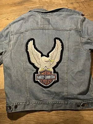 Levi’s Jean Jacket Harley Davidson Back Patch Vintage Size XL Levis 70507 • $45