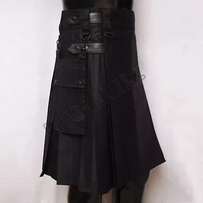 $49 • Buy NEW! Mens Black Utily Kilt
