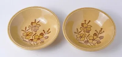 £7.75 • Buy 2 BILTONS STAFFORDSHIRE Cereal Bowls / Dishes Floral Design Brown On Yellow