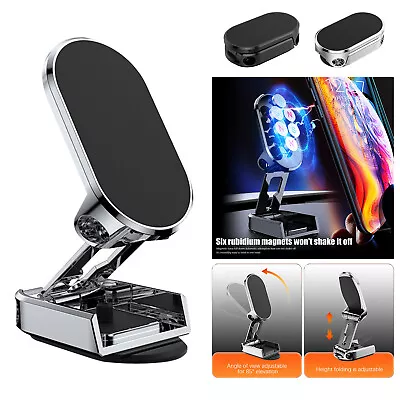 Universal 360° Rotation Magnetic Phone Holder Foldable Car Mount Stand Dashboard • $4.99