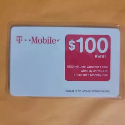 T-Mobile $100 Prepaid Refill Card (physical Card) • $115