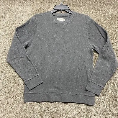 $27.99 • Buy EVERLANE Shirt Mens Medium Gray Long Sleeve Thermal Waffle Knit Casual