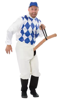 Men's Blue Knob Jockey Fancy Dress Costume Fun Rude & Naughty Team Sports • £49.99