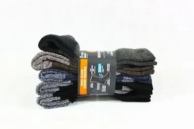 Weatherproof Men’s 6 -12 Outdoor Wool Blend Crew Sock Multi Color 5 Pairs • $12.98