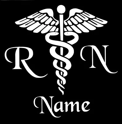 Personalized Caduceus Snake Medical Emblem Vinyl Decal Sticker RN Nurse Yeti Cup • $3.59