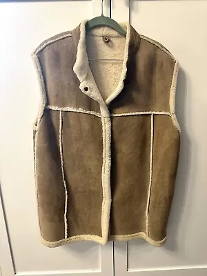 Owen Barry Vest Sheepskin Mens Vintage Large Made In England Shearling • $199