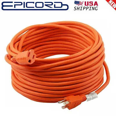 New 25/50/100 Foot Heavy Duty Outdoor/Indoor Extension Cord 16/3 Orange USA   • $9.99