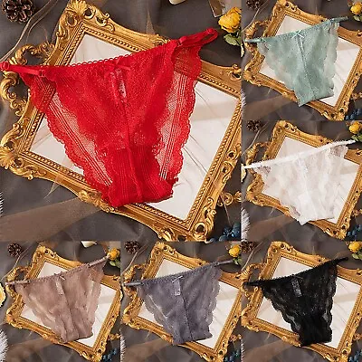 Ladies Underwear Cotton Boy Shorts Sexy Sexy Lace Hollowed Out Mesh Panties • $13.01