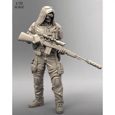 1/35 Resin Soldiers Figures Kit Modern Sniper Unassembled Unpainted • $12.19