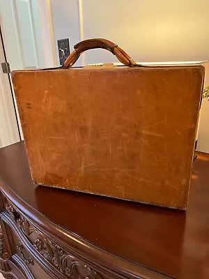 Hartmann Luggage Briefcase Hard Shell Leather Belting Top Handle Attaché • $75