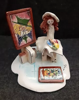 Zampiva Women Artist With Paintings Figurine Italy 3  • $25