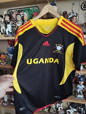 Uganda Soccer (Football) Jersey - Adidas Size L/ XL Black W/ Red & Yellow Trim • $29.99