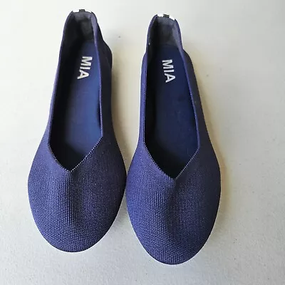 MIA Shoes Womens Aubrie Slip On Ballet Flats Navy Blue US 6.5 • $10