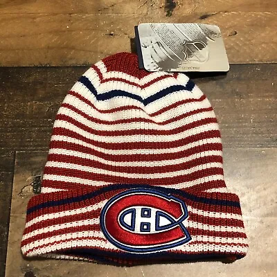 Montreal Canadiens Hat Winter Cap Mens Beanie Stripes NHL Hockey Adult - NWT • $30.88