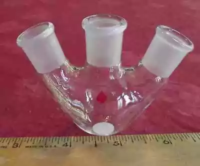 $15 • Buy Ace Glass Pyrex Round Bottom 3 Neck Boiling Reaction Flask Vessel 25 Ml 14/20 
