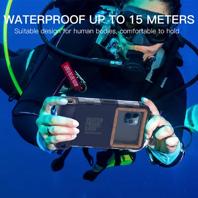 Waterproof Underwater Diving Camera Case For IPhone 14 13 12 11 8 7 6 Pro Max XR • £33.99