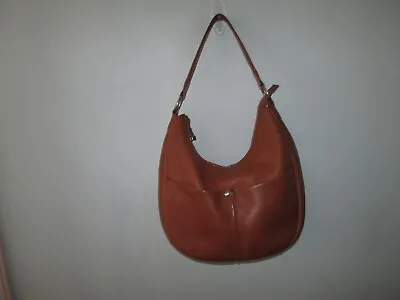 ELLINGTON Cognac Brown Tan Leather Large Hobo Shoulder Bag Purse • $59.69