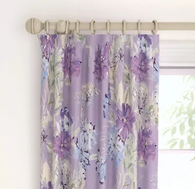 LAURA ASHLEY Cosmo Sweet Pea Ready Made Curtains W64 X L54  / W162 X L137cm BN • £59